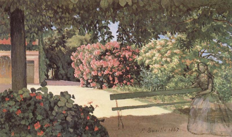 Frederic Bazille The Terrace at Meric oil painting image